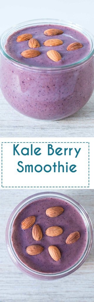 Kale Berry Smoothie - A easy smoothie recipe that is packed with antioxidants and energy boosting ingredients.