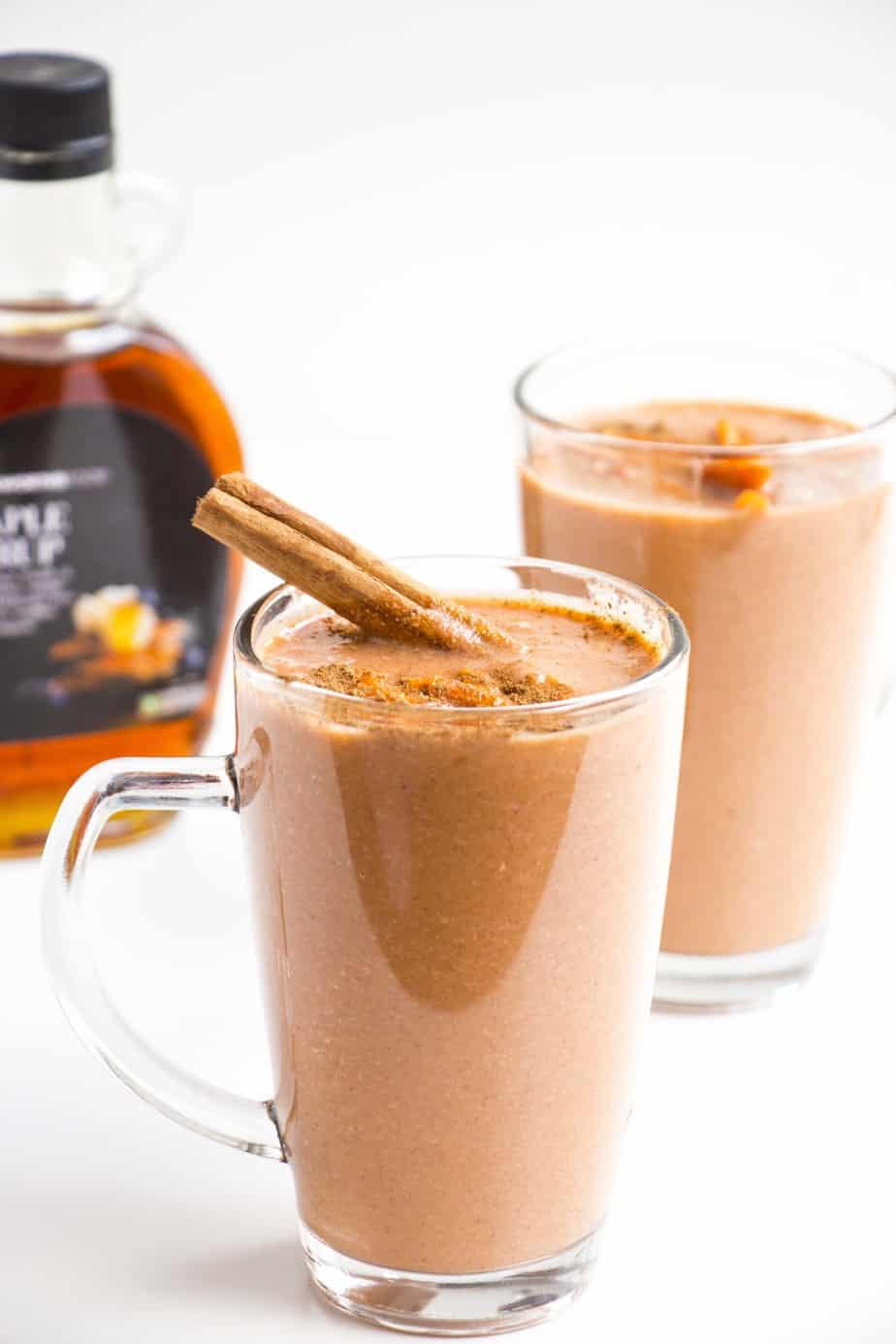 A Healthy Carrot Cake Smoothie in a serving glass.