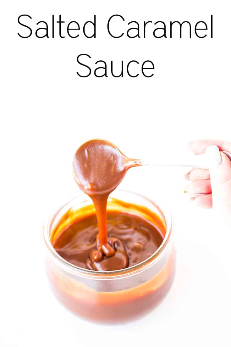 Salted Caramel Sauce in glass serving dish