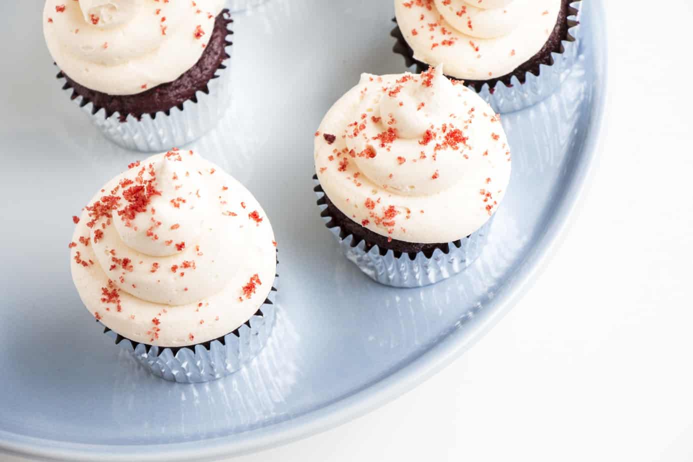 The Moistest Red Velvet Cupcakes with Cream Cheese Frosting