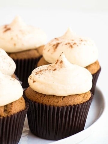 Fluffy Gingerbread Cupcakes with Cream Cheese Frosting