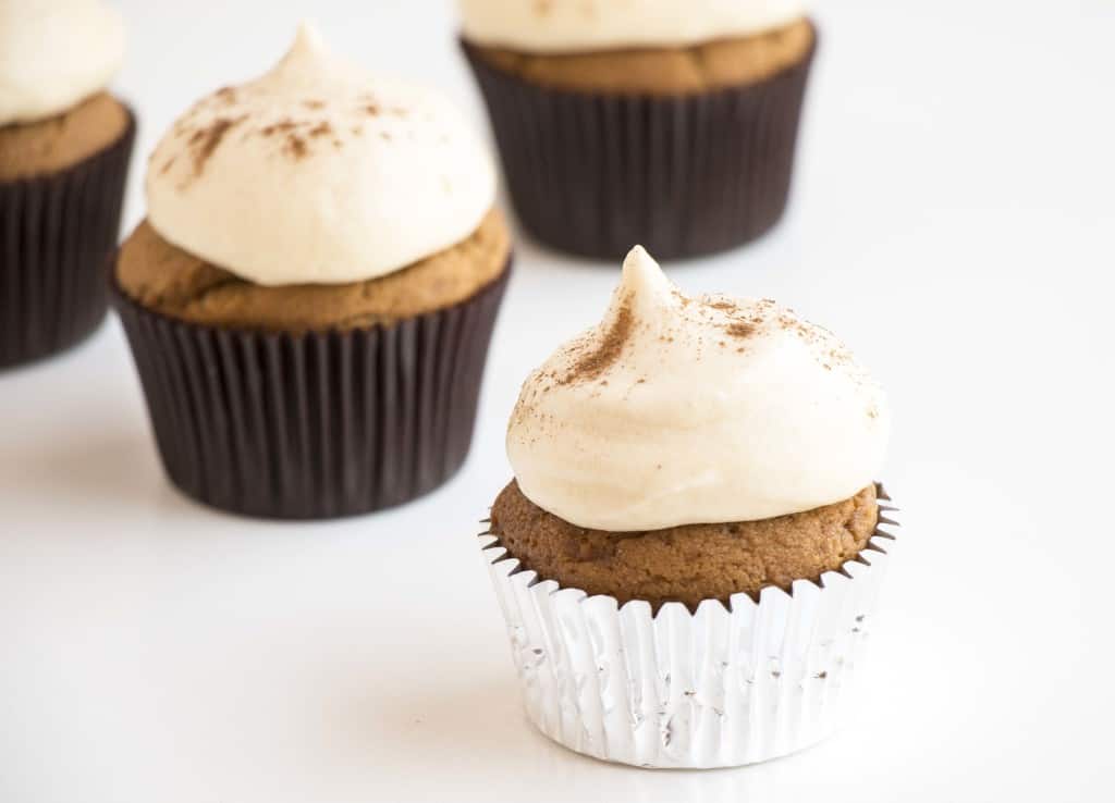 Fluffy Gingerbread Cupcakes with Cream Cheese Frosting