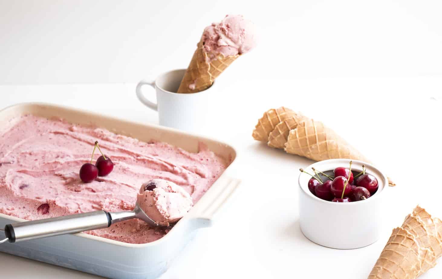 Creamy Homemade Cherry Ice Cream - A delicious, easy to make homemade ice cream recipe.