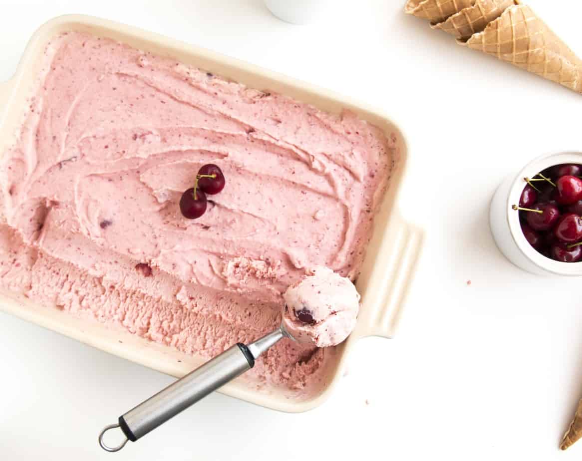 Creamy Homemade Cherry Ice Cream - A delicious, easy to make homemade ice cream recipe.