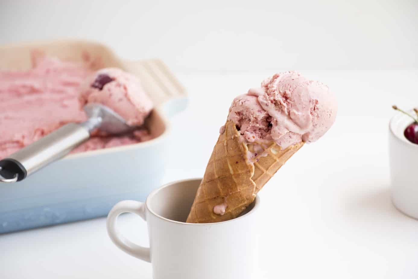 Creamy Homemade Cherry Ice Cream - A delicious, easy to make homemade ice cream recipe.