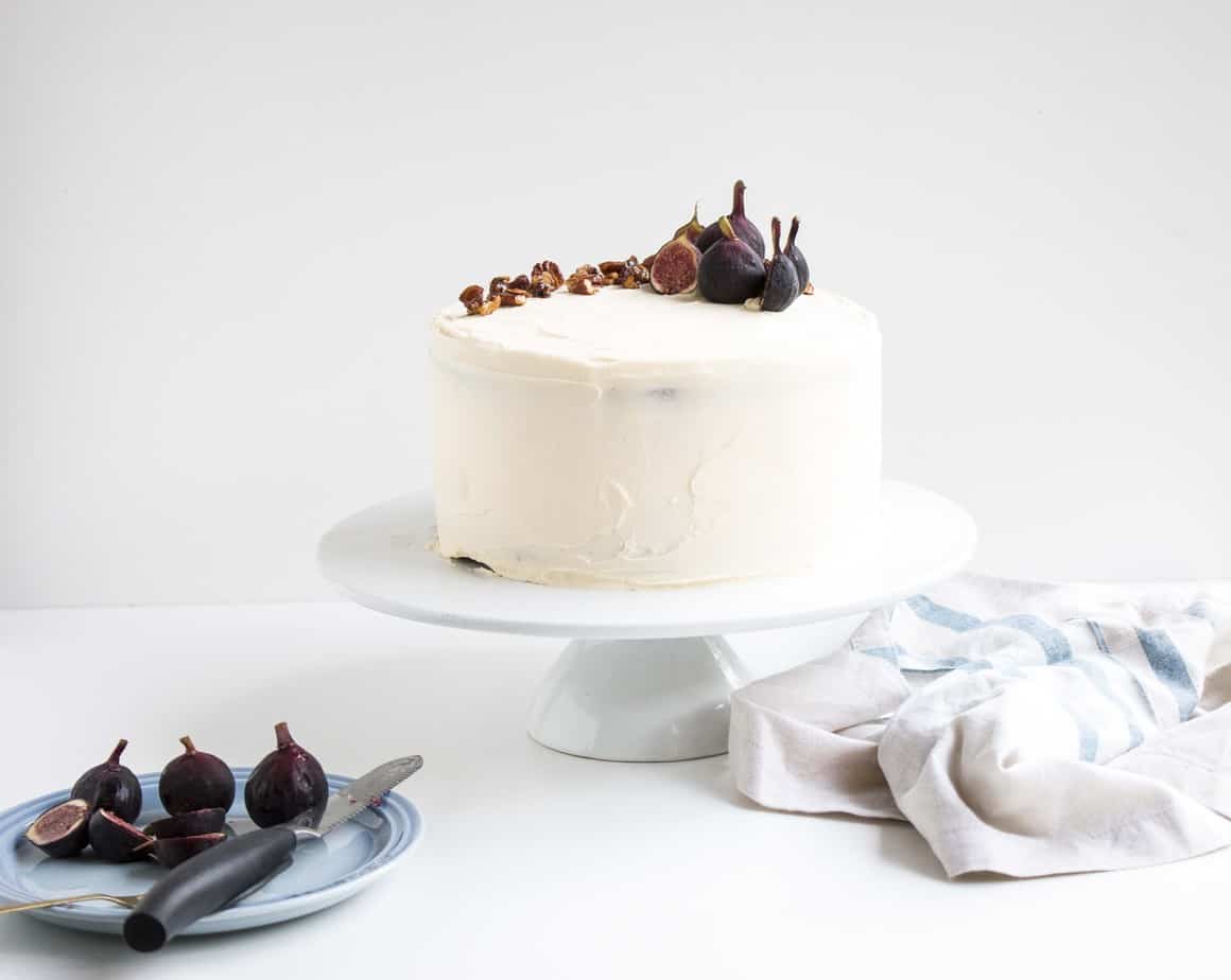 Earl Grey & Fig Cake with a Nutty Fig Filling and Cream Cheese Frosting - The softest and most delicate cake that compliments any event or even simply with a good cup of tea.