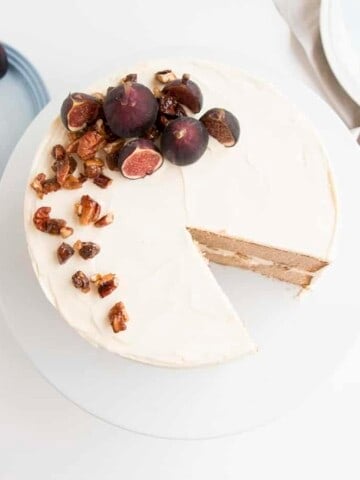 Early Grey & Fig Cake with a Nutty Fig Filling and Cream Cheese Frosting - The softest and most delicate cake that compliments any event or even simply with a good cup of tea.