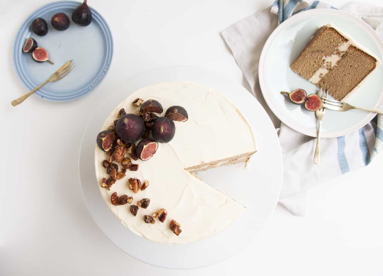 Earl Grey & Fig Cake with a Nutty Fig Filling and Cream Cheese Frosting - The softest and most delicate cake that compliments any event or even simply with a good cup of tea.