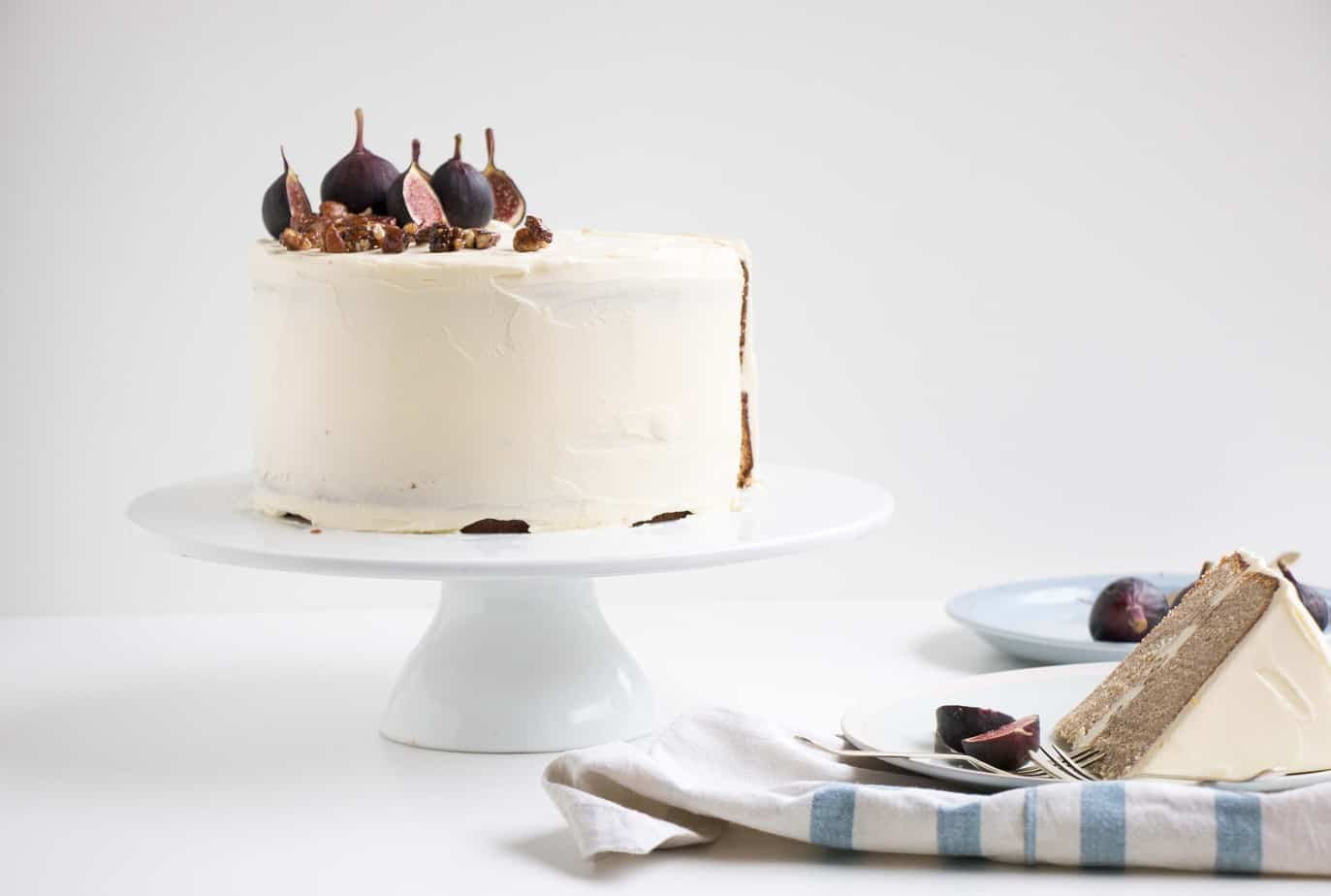 Earl Grey & Fig Cake with a Nutty Fig Filling and Cream Cheese Frosting - The softest and most delicate cake that compliments any event or even simply with a good cup of tea.