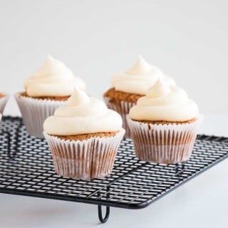 Moist Carrot Cake Cupcakes - Delicious, easy to make carrot cupcakes that are super moist and fluffy and topped with cream cheese frosting.