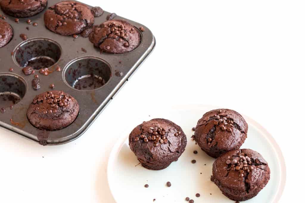 Dark Chocolate Vegan Muffins - A delicious chocolate muffin recipe that is sugar free and vegan. The perfect breakfast, dessert or snack for anyone.
