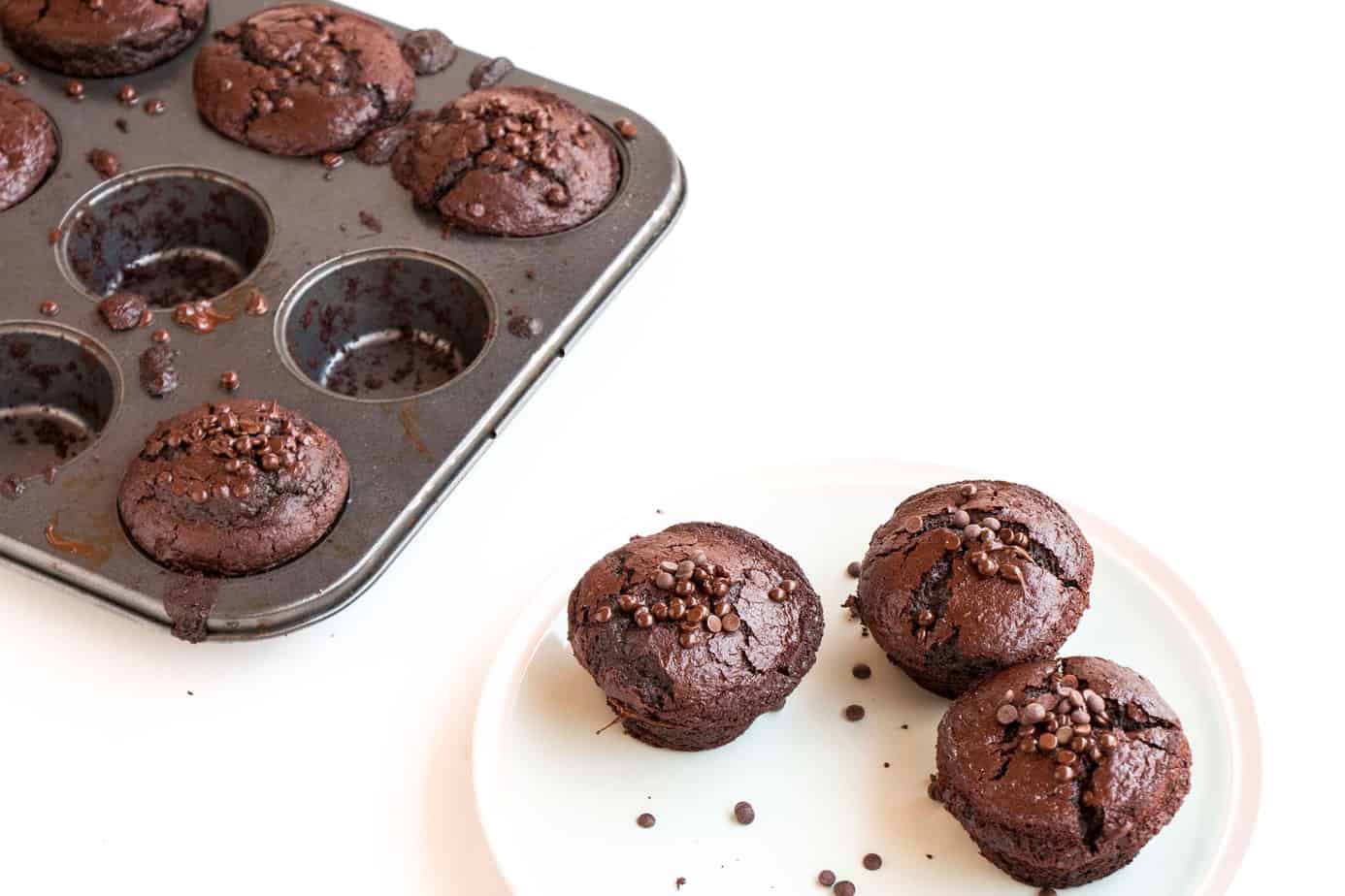 Dark Chocolate Vegan Muffins with choc chips