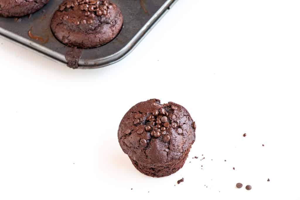 Dark Chocolate Vegan Muffins - A delicious chocolate muffin recipe that is sugar free and vegan. The perfect breakfast, dessert or snack for anyone.