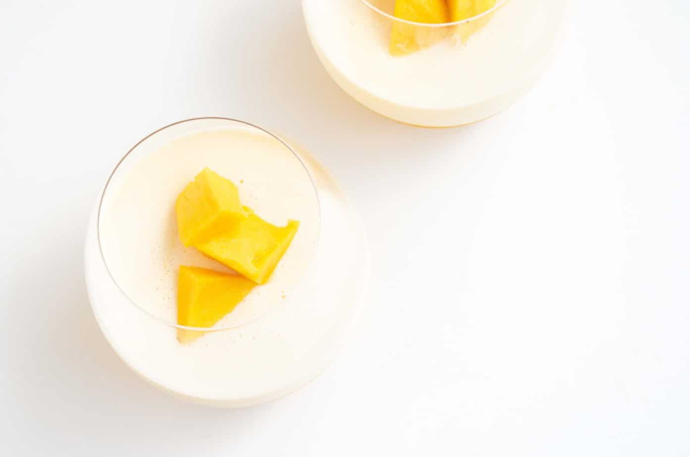 Refreshing Mango Panna cotta - A simple, beautiful dessert that tastes like summer in a glass.