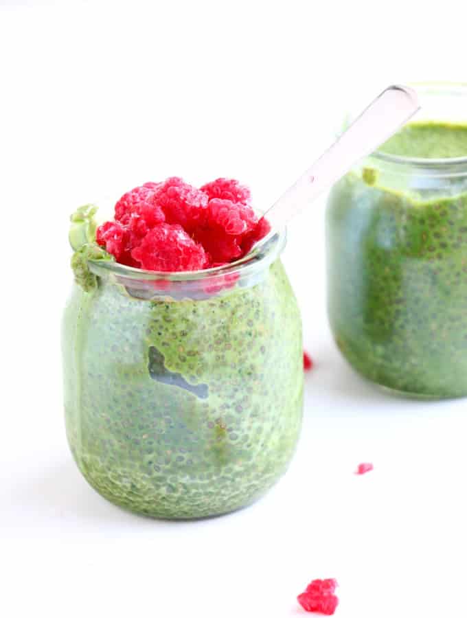 Matcha and Raspberry Chia Pudding - The perfect breakfast, packed with protein and antioxidants. Plus it is gluten-free, vegan and simply delicious.