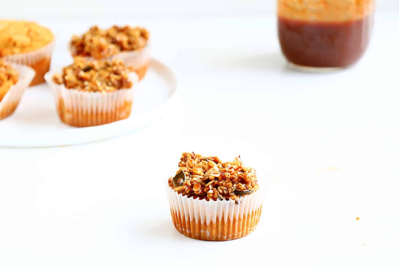 Salted Caramel Banana Bread Muffins - Vegan, gluten free and refined sugar free muffins that are simply delicious and decadent.