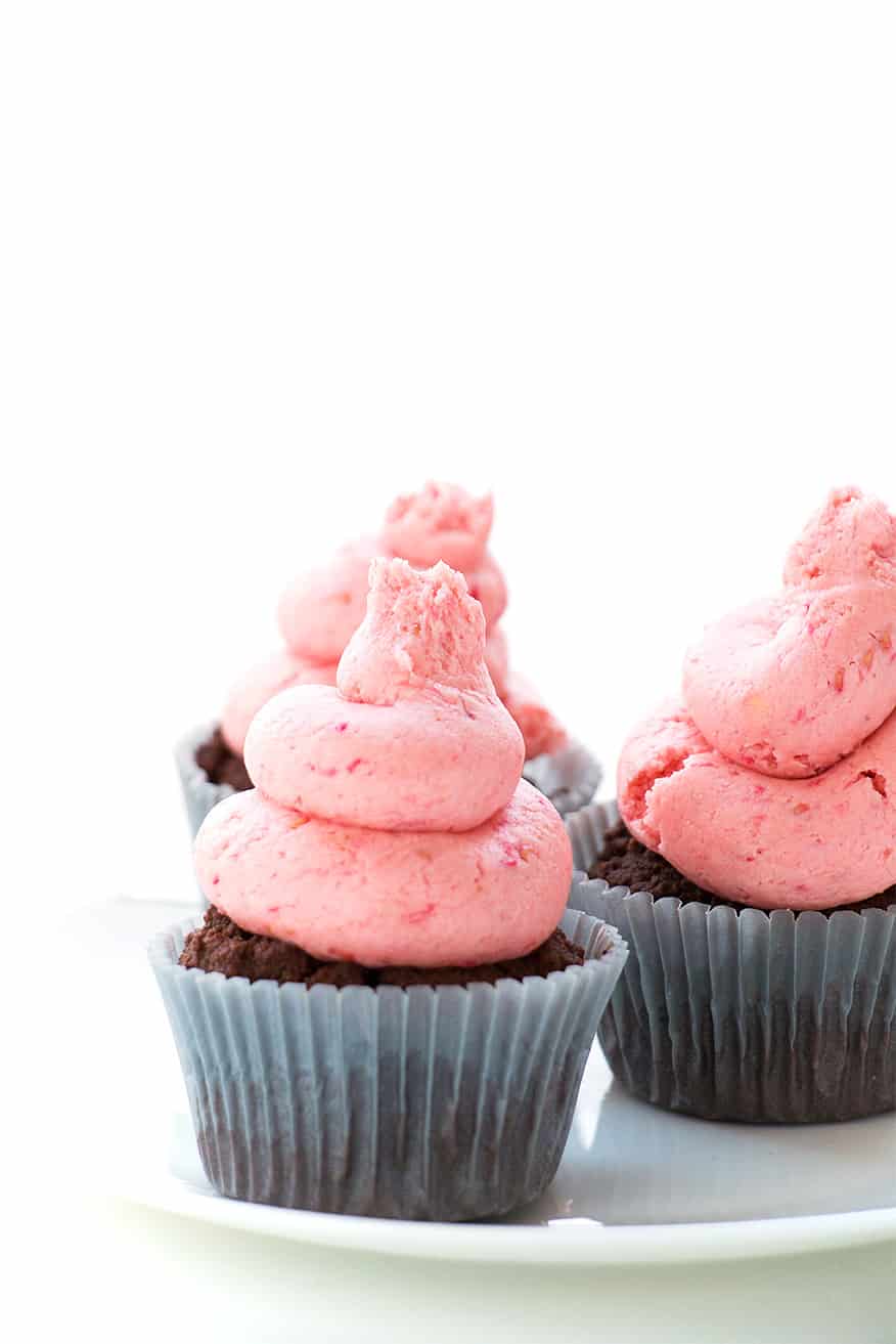 Healthy Chocolate and Raspberry Cupcakes