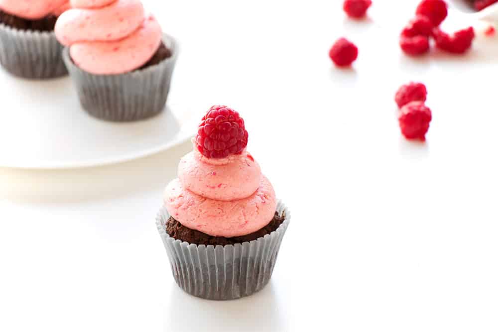 Healthy Chocolate and Raspberry Cupcakes
