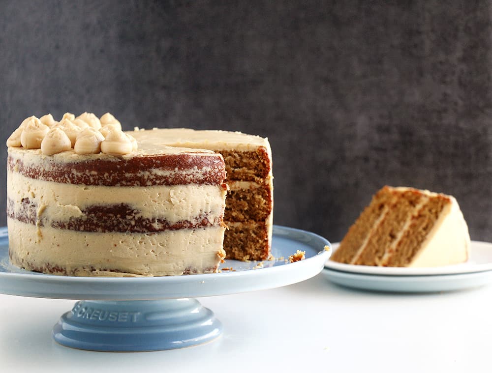 Moist Layered Espresso Cake - A steady 3 layered naked espresso cake with a unswerving silky espresso Italian meringue buttercream. With an tutorial video on how one can without downside decorate it.  Moist Layered Espresso Cake IMG 0730