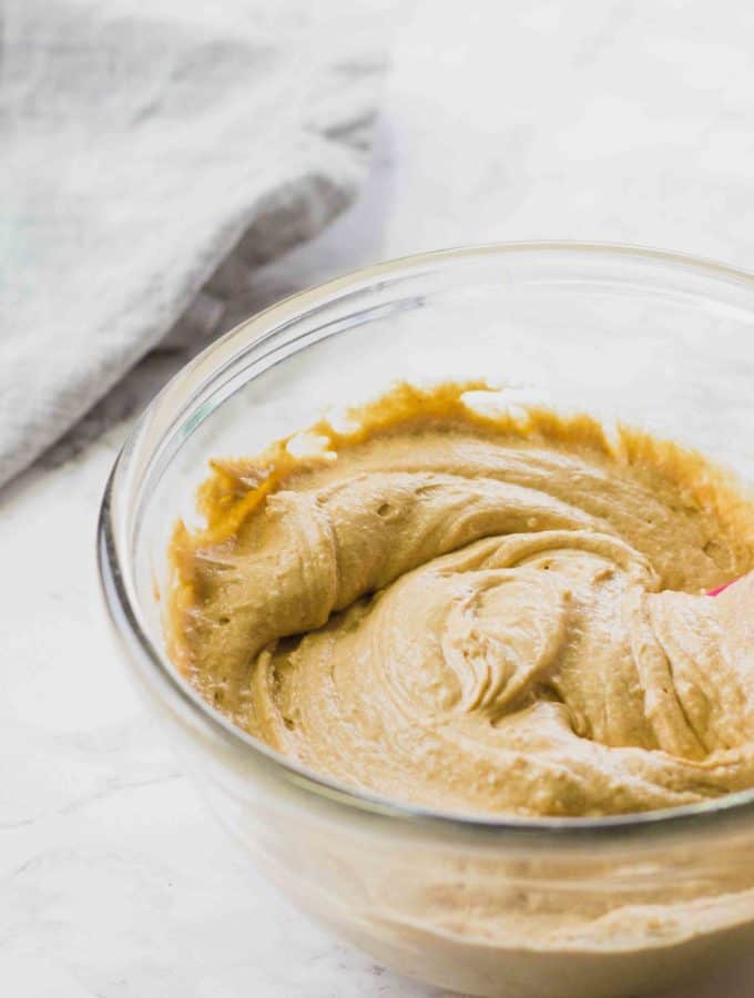 This Easy Vegan Peanut Butter Frosting is the perfect addition for vegan cupcakes, cakes or simply on its own. Made with coconut cream, peanut butter and powdered sugar. No one will even know it's vegan.