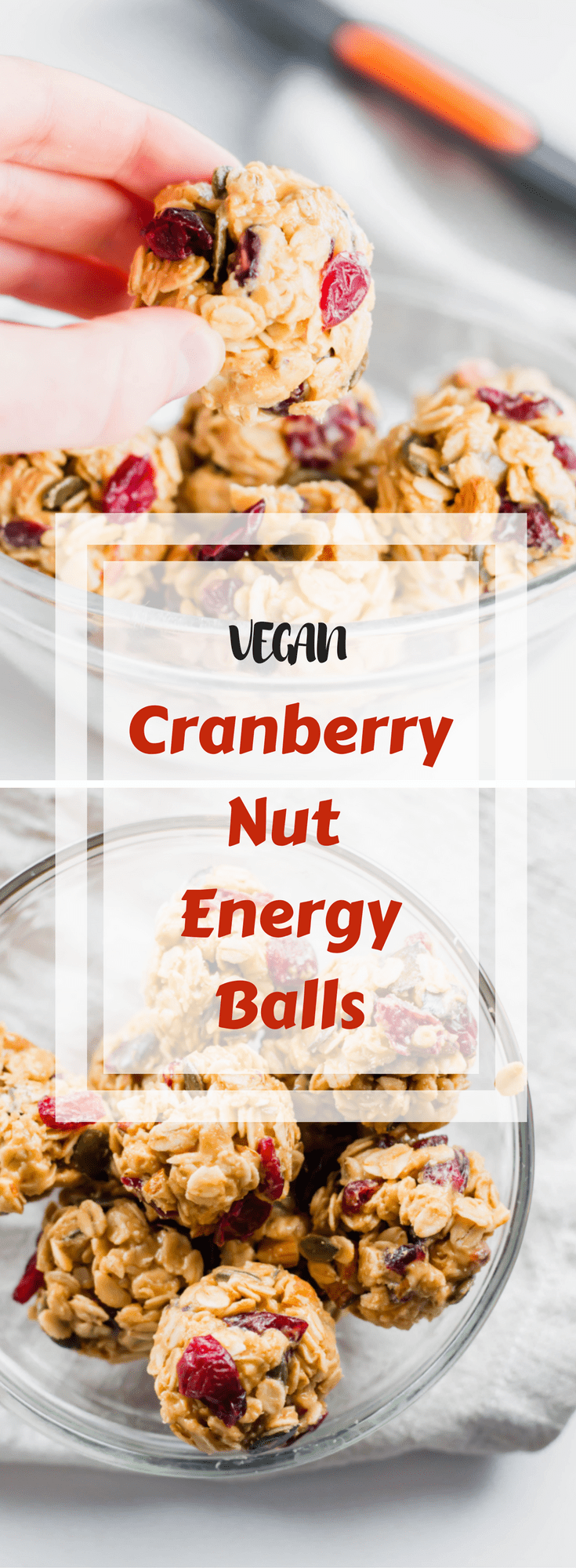These Cranberry Nut Energy Balls are the perfect vegan, gluten-free snack. They require one bowl to make, are packed with protein and will satisfy that sweet tooth.