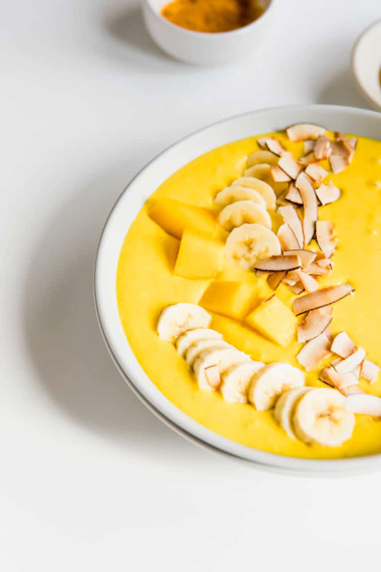 Creamy Coconut Turmeric Smoothie Bowl {Vegan + easy} - Baking Ginger