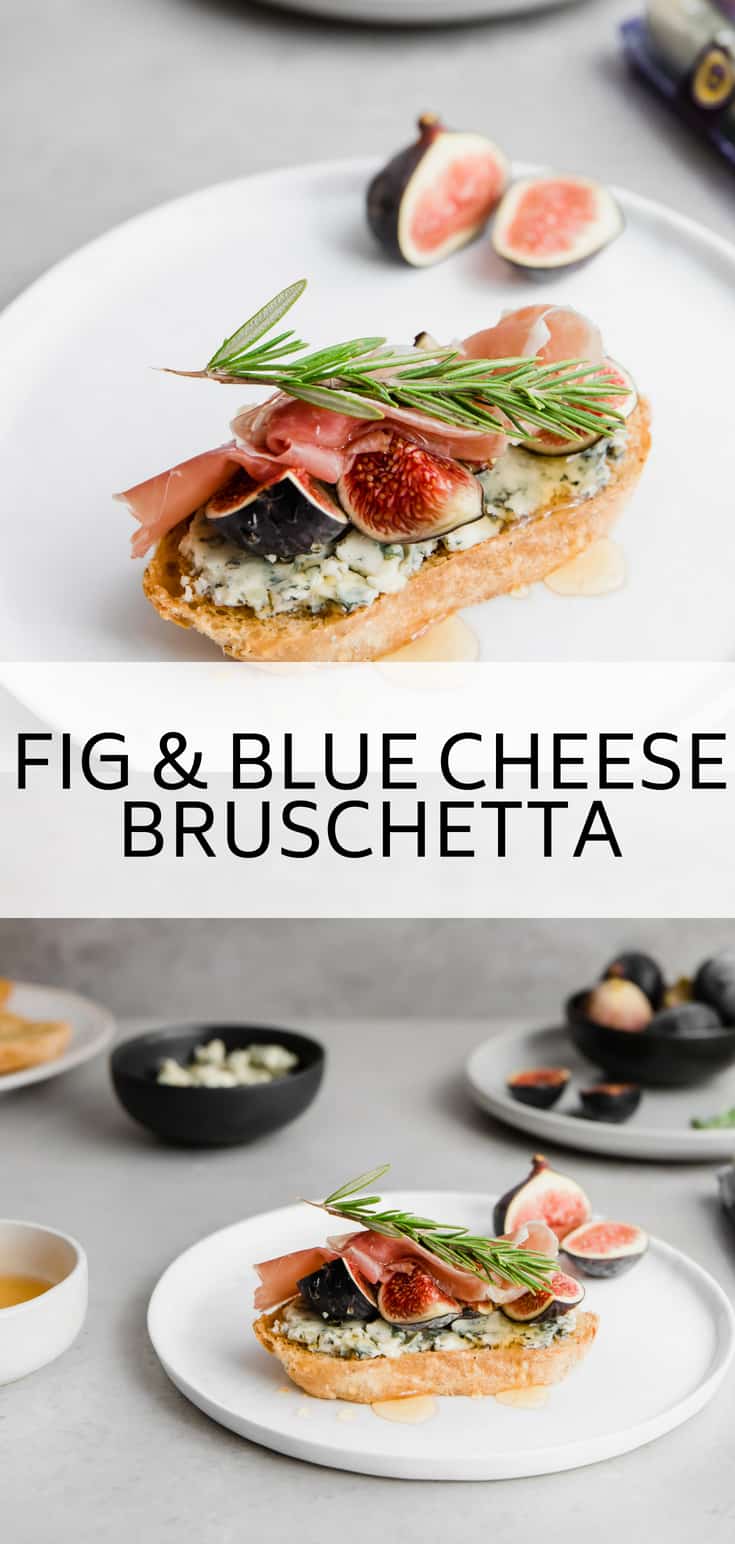 A Classic Fig And Blue Cheese Bruschetta is the ideal go-to for your next snack, appetizer, or for date-night with your special person. It's also perfect for dinner parties, picnics, and any occasion where you want to serve something that is simple yet sophisticated.