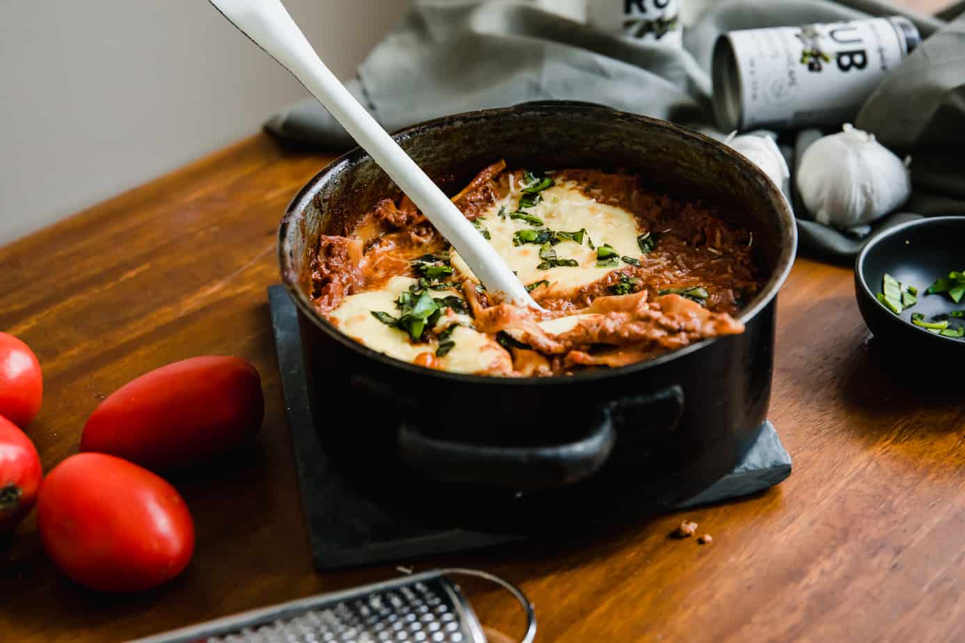 One of my favourite recipes of all time is this Hearty One Pot Lasagna. It really hits the spot if you're craving comfort food and a warm, hearty meal. It is uncomplicated and marvellous and the best part is - you can make it all in one pot! Here's to fewer dishes!