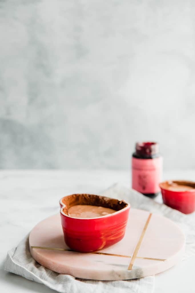 Easy Chocolate Soufflé with Red Wine Mulberry Sauce