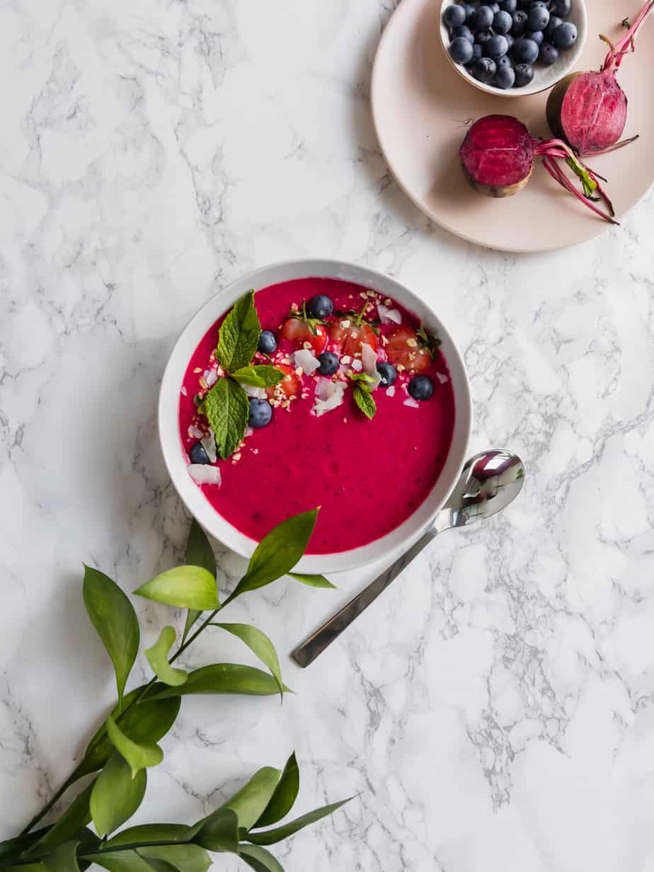 This Healthy Beet Berry Smoothie Bowl is the only breakfast recipe you'll ever need. Quick, vegan, gluten-free and delicious.