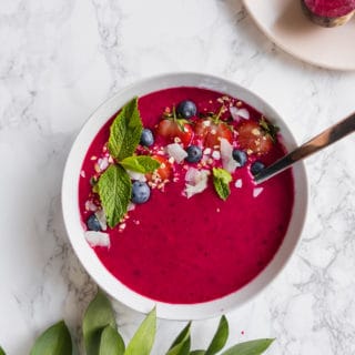 This Healthy Beet Berry Smoothie Bowl is the only breakfast recipe you'll ever need. Quick, vegan, gluten-free and delicious.