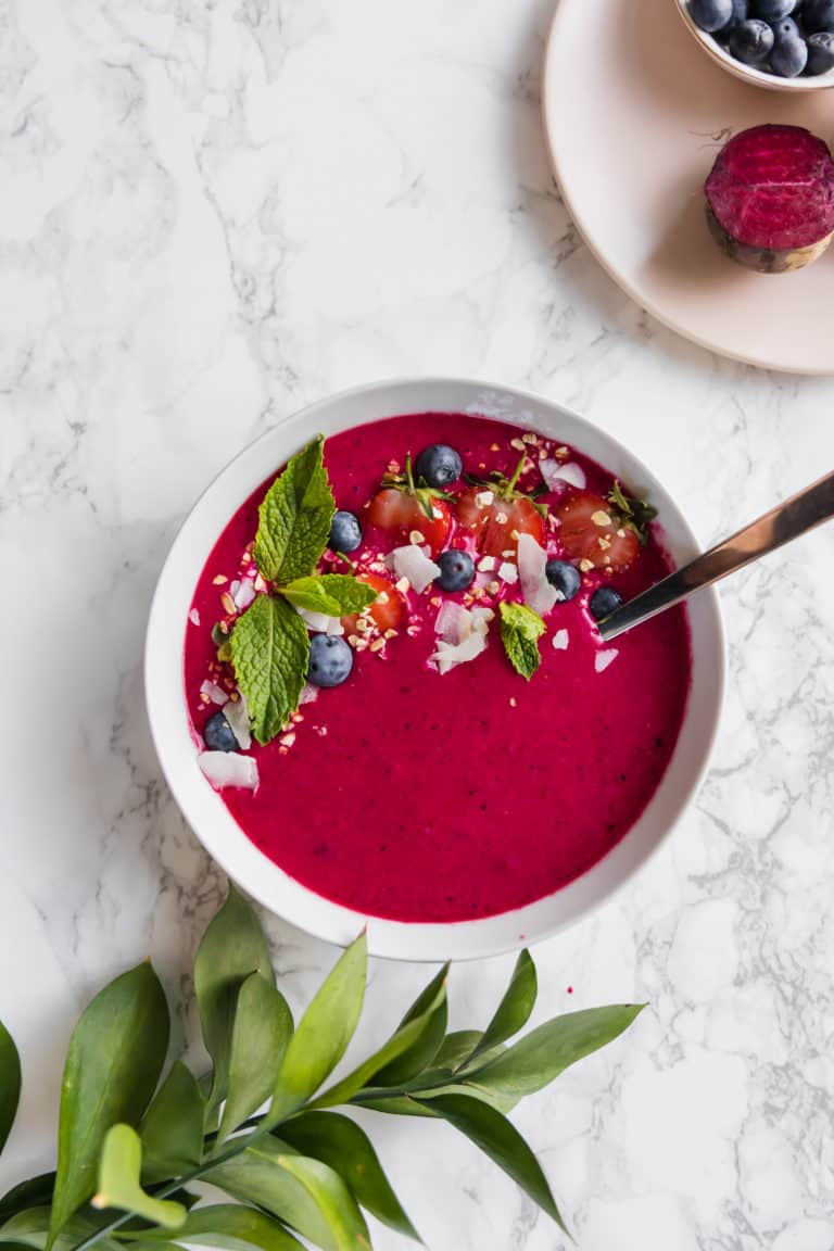 Healthy Beet Berry Smoothie Bowl - Baking Ginger