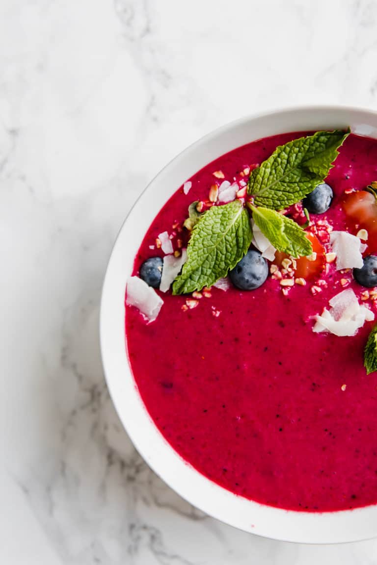 Healthy Beet Berry Smoothie Bowl - Baking Ginger
