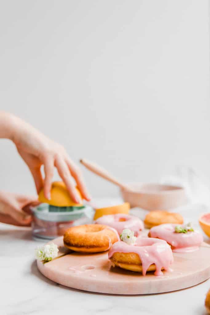 These simple Zesty Grapefruit Baked Donuts are quick to whip up, soft in texture and zesty in falvour. Made with fresh grapefruits, these baked donuts are always a winner.