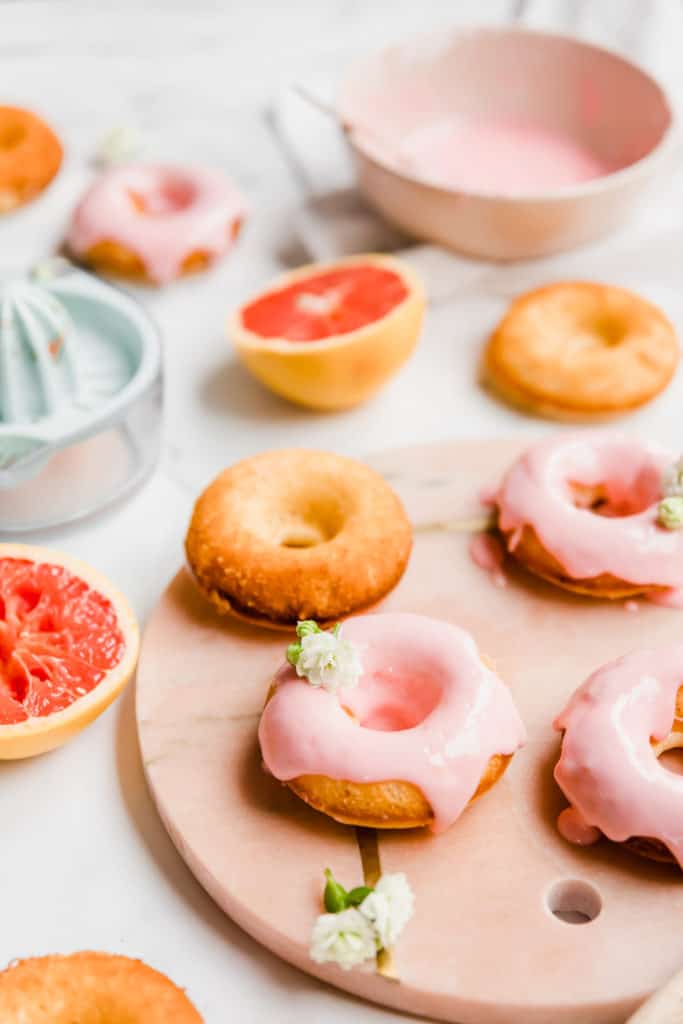 These simple Zesty Grapefruit Baked Donuts are quick to whip up, soft in texture and zesty in falvour. Made with fresh grapefruits, these baked donuts are always a winner.