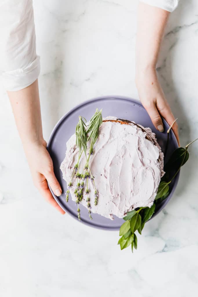 A quick and simple Rosemary & Lavender Naked Cake is exactly what your next celebration needs. Fluffy, flavorful, and fragrant - what more could you want?!
