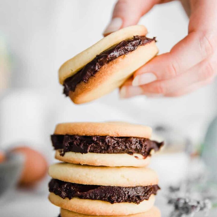 Vanilla Sandwich Cookies with Chocolate Filling