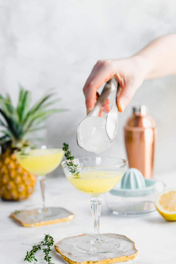 These simple Pineapple & Ginger Cocktails couldn't be more perfect. A refreshing and flavourful drink to celebrate all the good summertime vibes ahead!