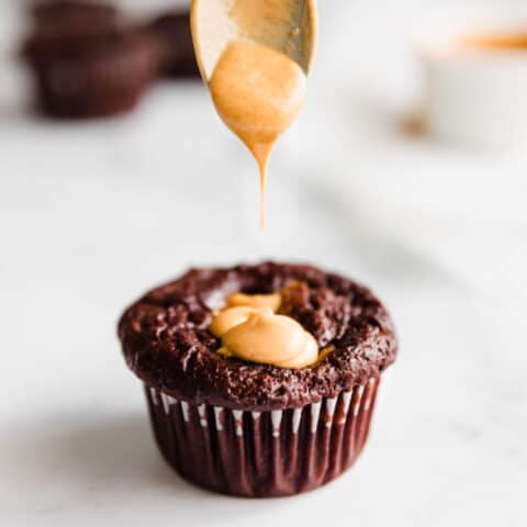 Double Chocolate Peanut Butter Muffins