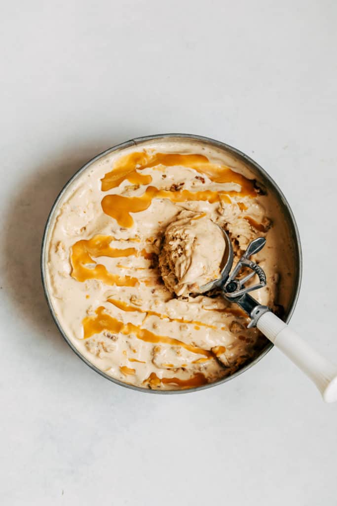 No Churn Caramel Custard Ice Cream Baking Ginger