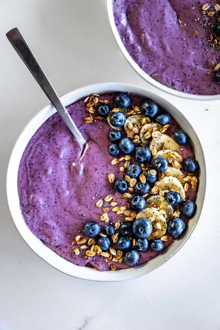 Blueberry Banana Smoothie Bowl Simple & Delicious   Baking Ginger