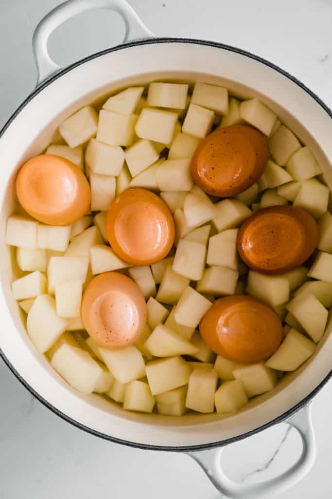 potatoes and hard boiled eggs