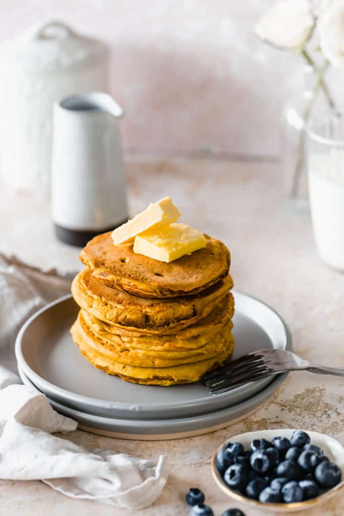 Fluffy Vegan Pumpkin Pancakes {Healthy & Easy} - Baking-Ginger