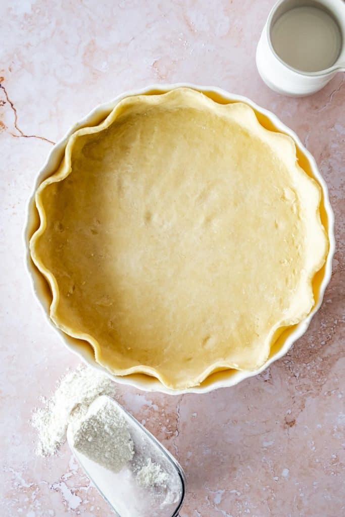 pie dough in pie dish