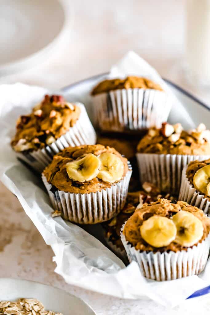 Pumpkin Banana Oatmeal Muffins