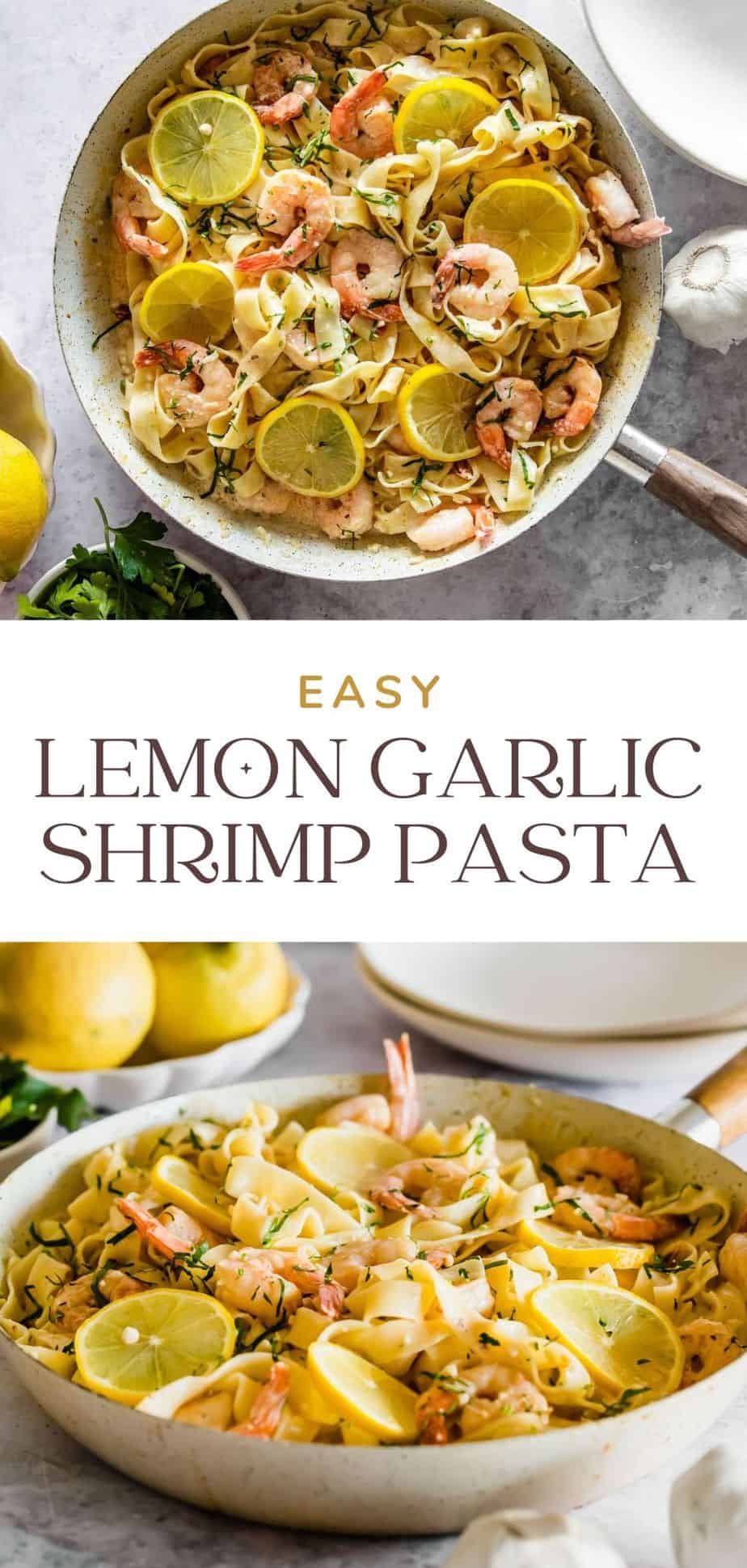 Lemon Garlic Butter Shrimp Pasta {One Pan Dish} - Baking-Ginger