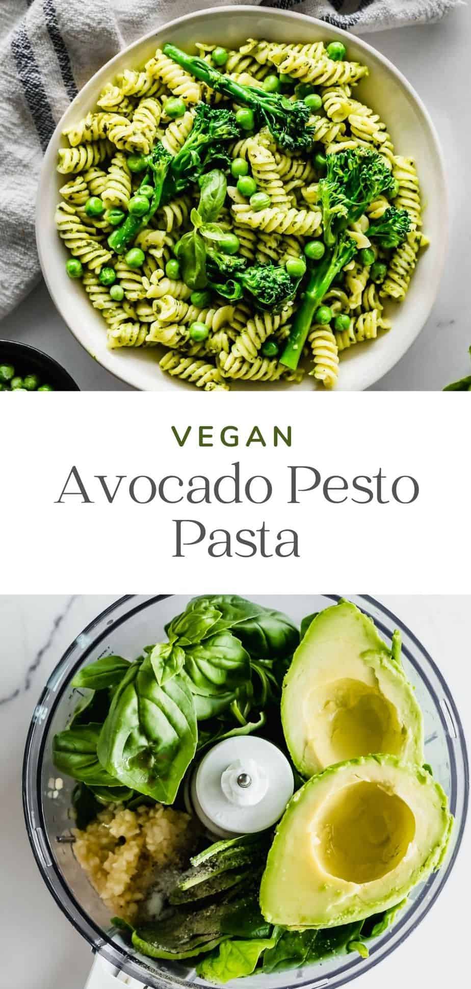 Vegan Broccoli Avocado Pesto Pasta with Peas {Vegan}- Baking-Ginger