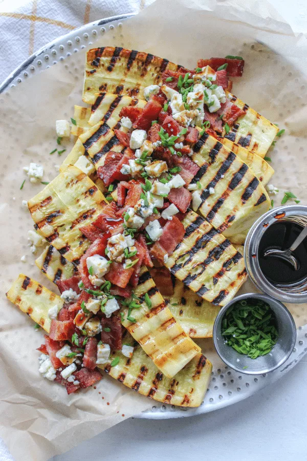 grilled squash on white plate