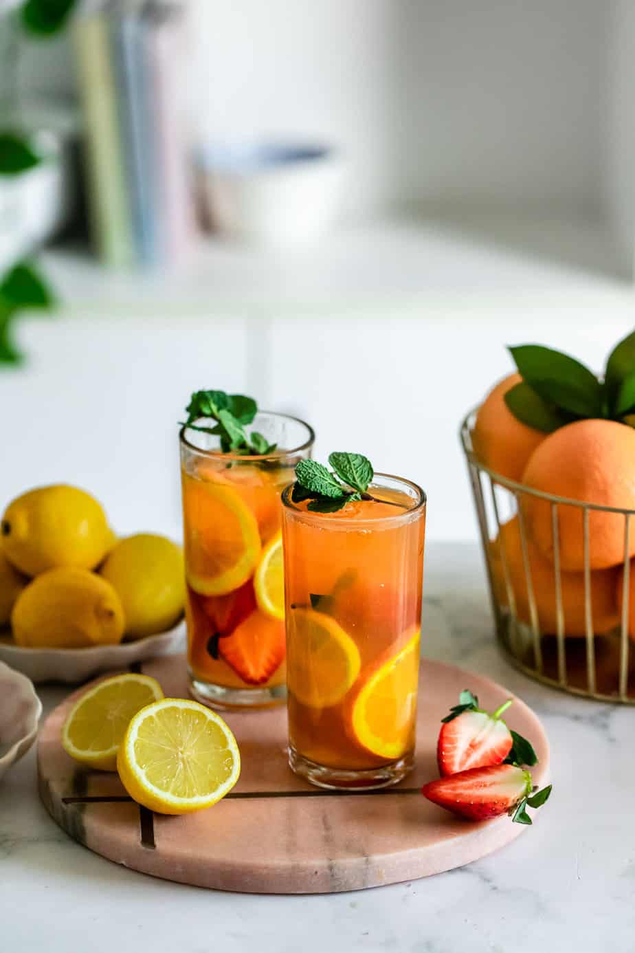 green tea with peach iced tea pitcher bags