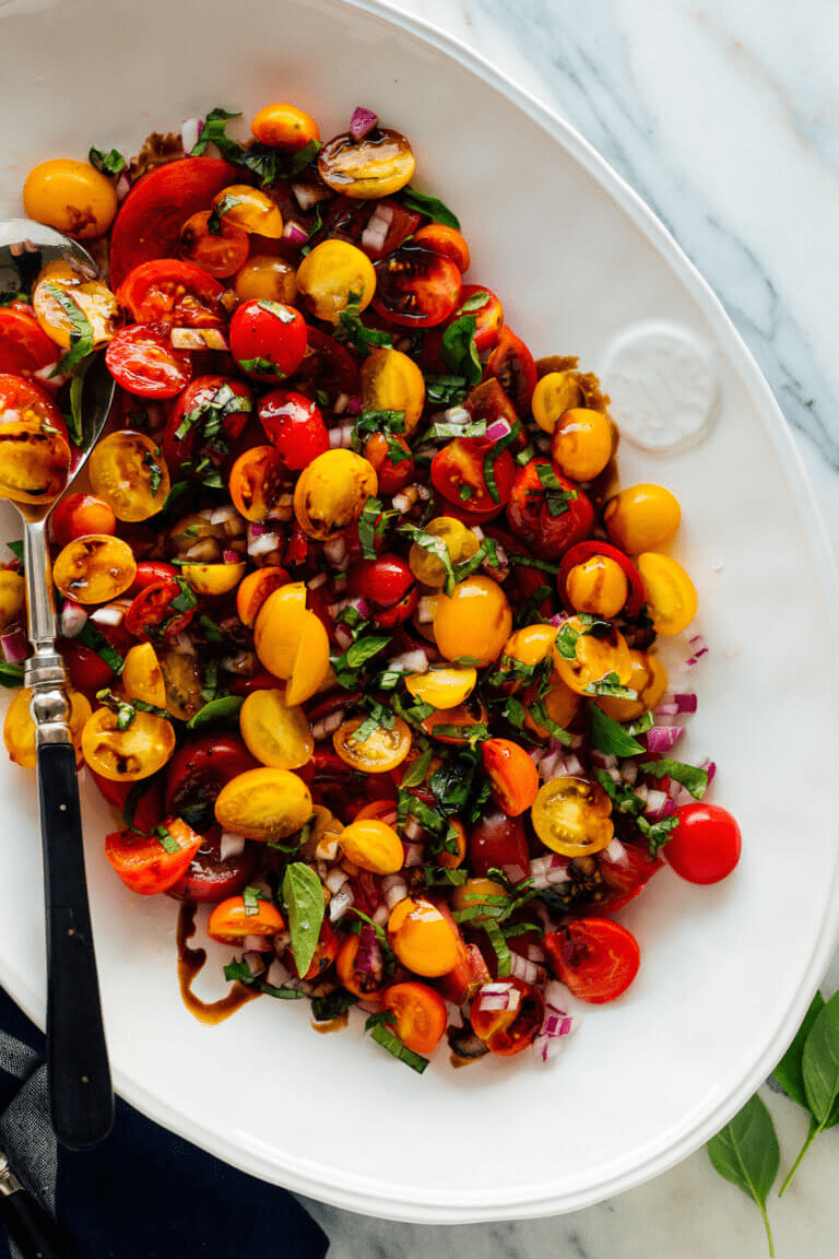 A fresh tomato salad to serve with pasta. 